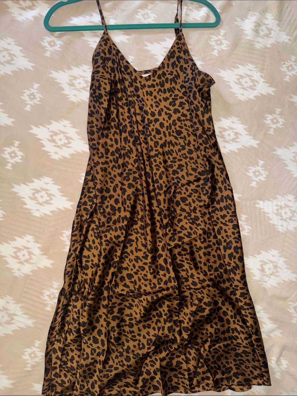 a new day Leopard-Print Slip Midi Dress — Brown/Black